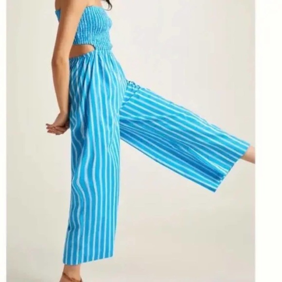 NWT Faithfull the Brand Baylee Jumpsuit Maya Stripe Print Blue size 2 - Picture 10 of 11